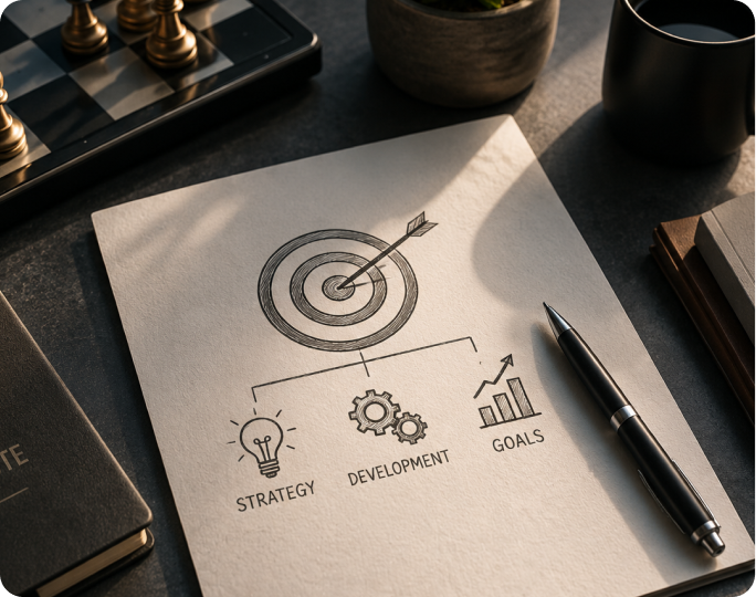 Strategie, Entwicklung und Ziele – Skizze von impulsio